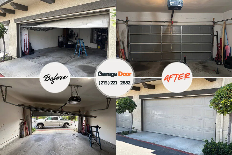 Before and after: garage door repair Woodstown, NJ